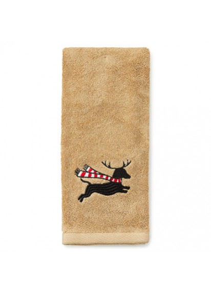 Christmas Dachshund embroidered hand towel